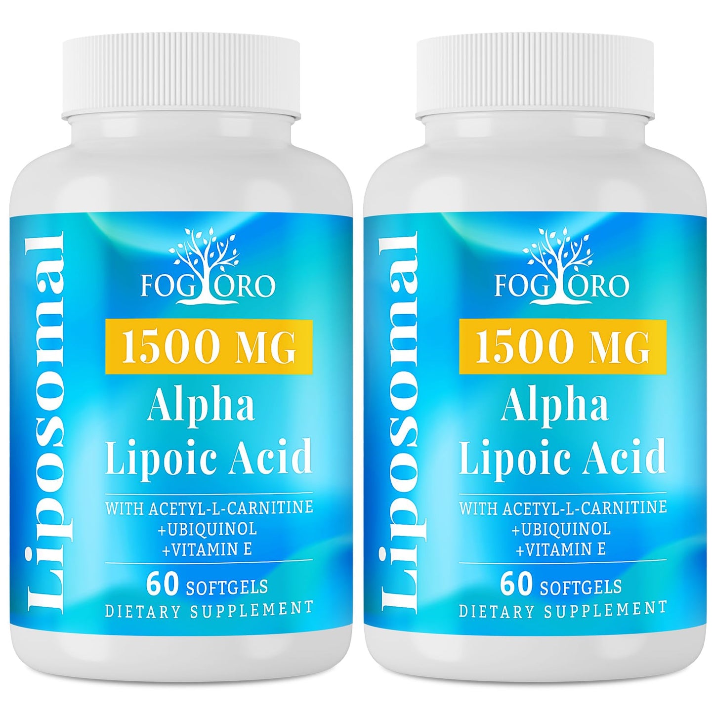 Fogoro Alpha Lipoic Acid 1500 mg-Liposomal ALA Supplement for Cellular Energy Production, Glucose and Lipid Metabolism, Free Radical Scavenger Softgels 120