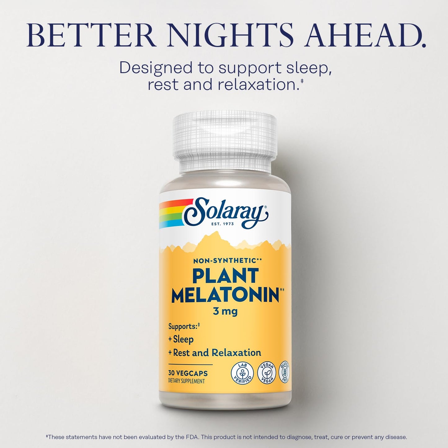 Solaray Plant Melatonin 3mg Capsule, 30 VegCaps