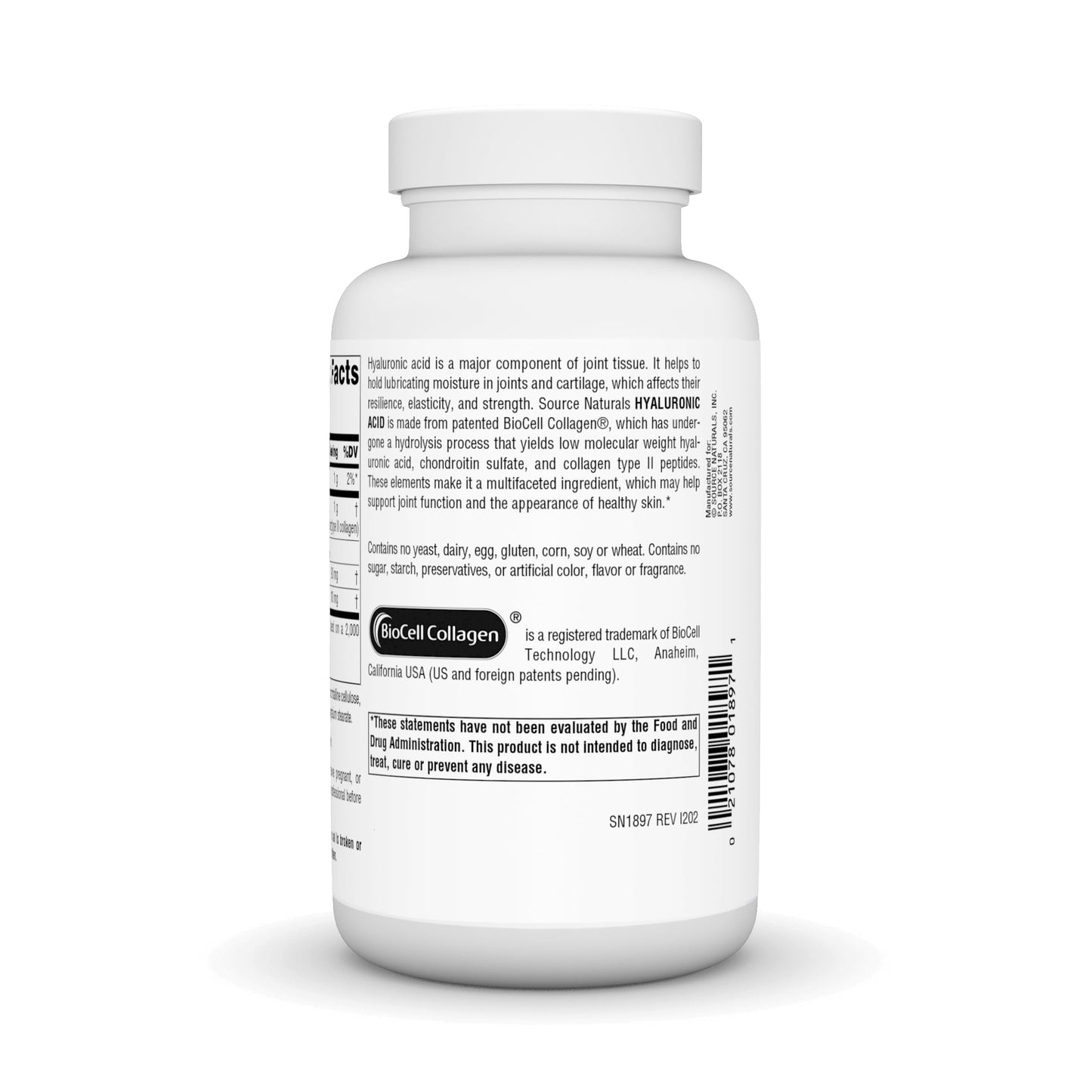 Source Naturals Hyaluronic Acid Promotes Healthy Joints 50 mg Capsule 120 Count