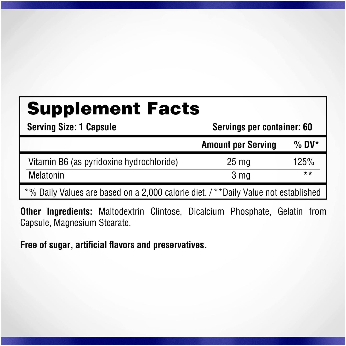 Natural Systems Naturasys Melatonin 3 mg + Vitamin B6 Supplement, 60 Capsules