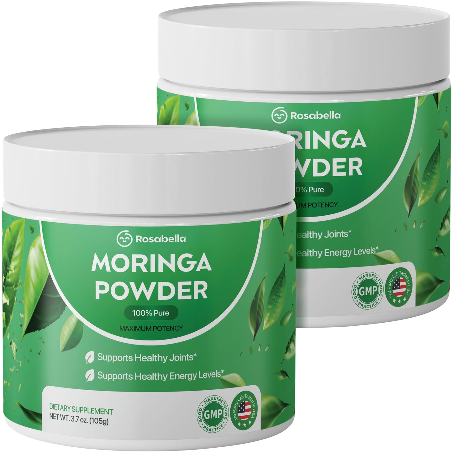 Rosabella Organic Moringa Powder 3.7 oz (Pack of 2)