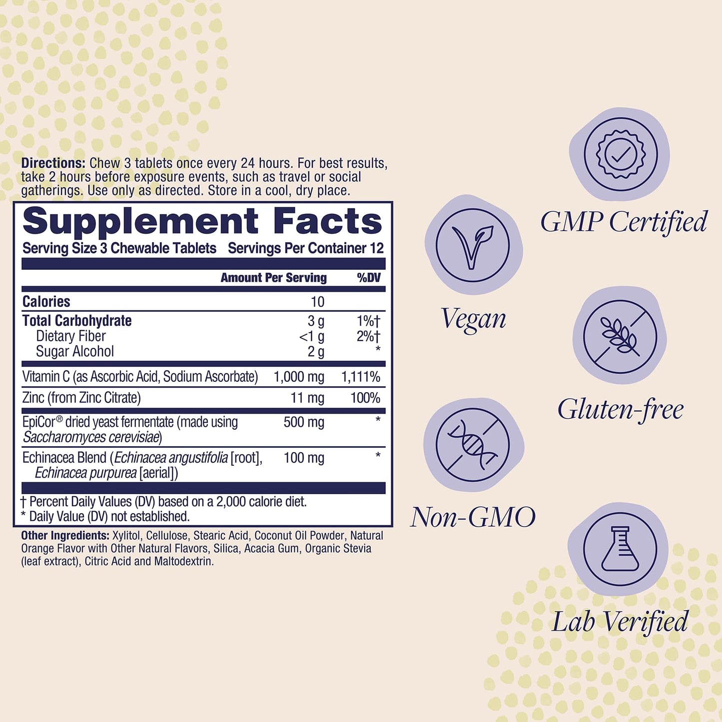 ZAND Immunity Fast Zesty Orange Chewables Powder, 36 Count