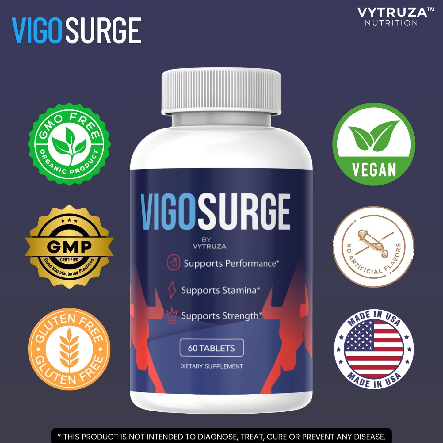 VYTRUZA Vigosurge Tablets for Men, Advanced Formula, 180 Tablets