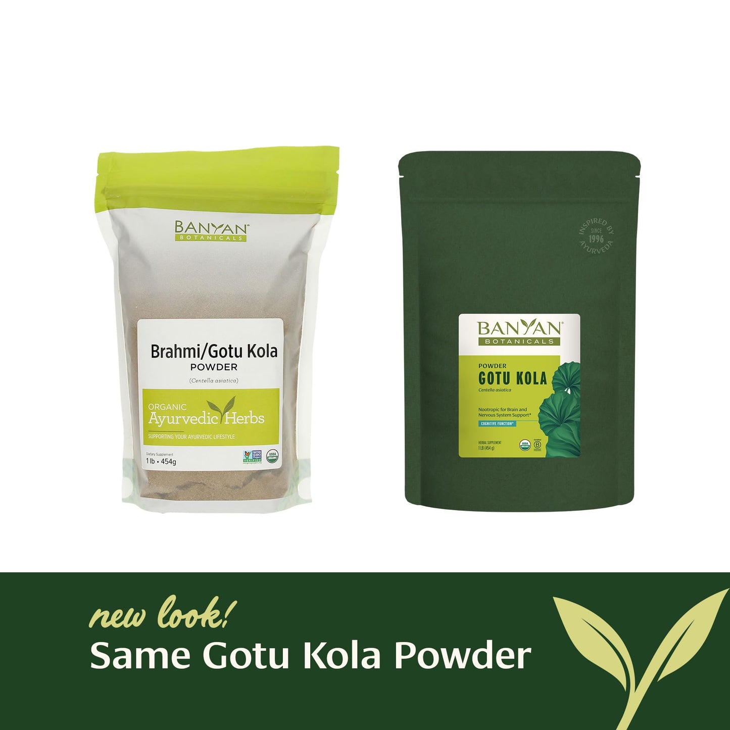 Banyan Botanicals Gotu Kola Organic Brahmi (Centella Asiatica) Powder 16 oz