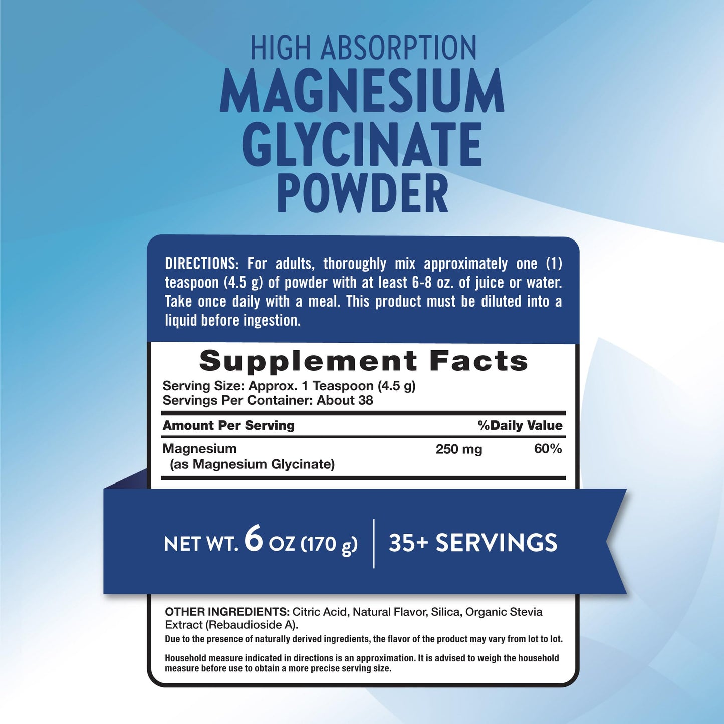 Nature's Truth Magnesium Glycinate Powder 6 oz