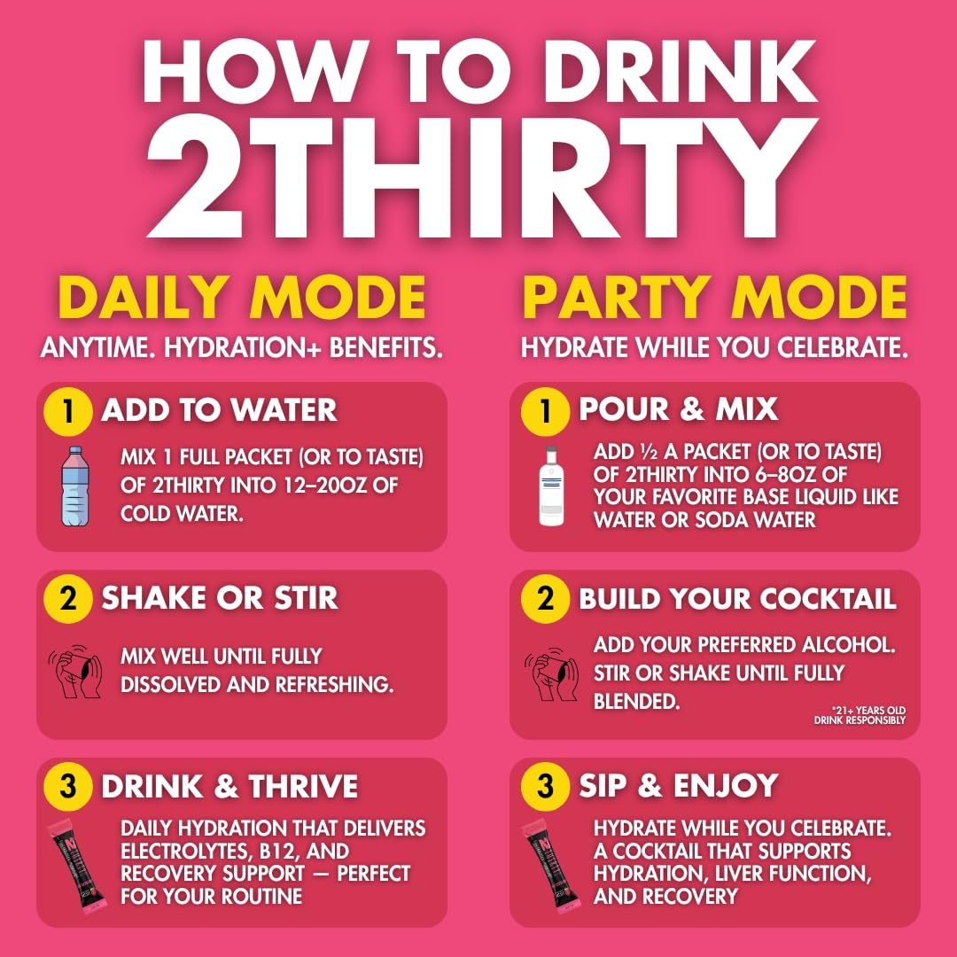 2THIRTY PRE-COVERY Hydration + Mixer DHM Electrolyte Powder 2.1 oz