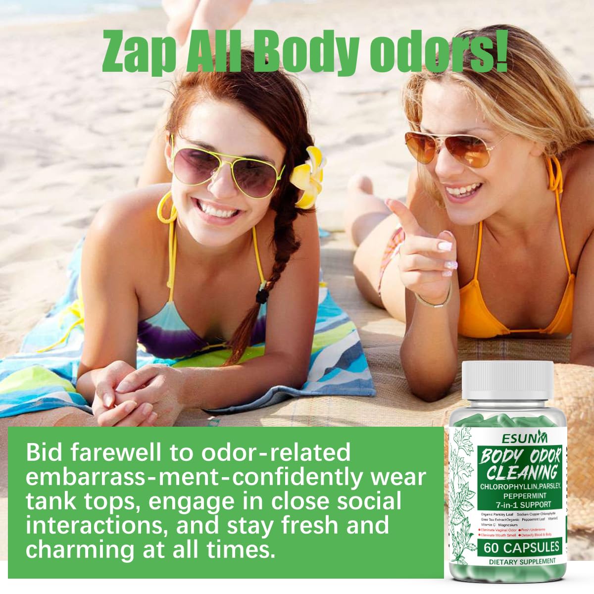 ESUNM Chlorophyll Capsules 650 mg, 60 Count