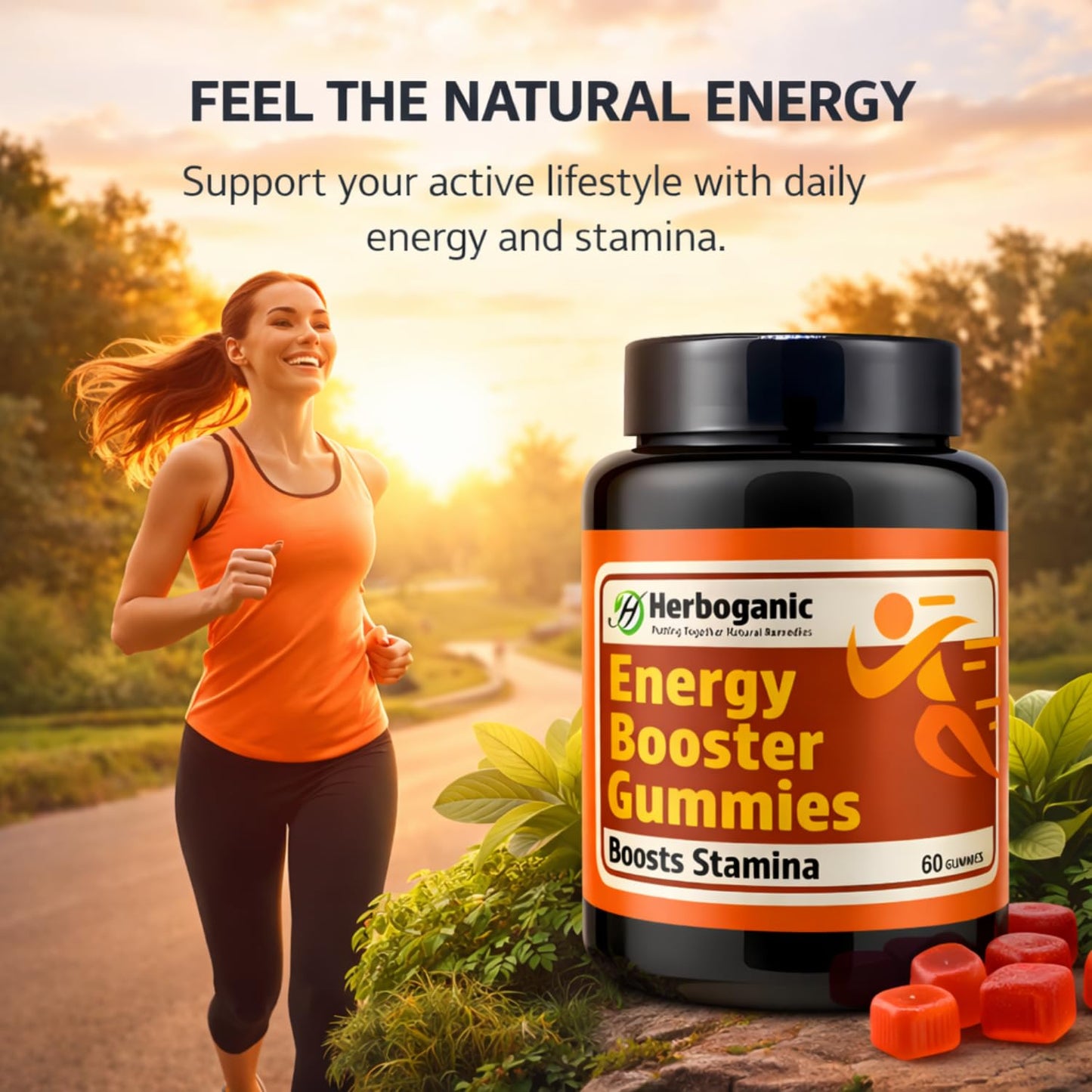 HERBOGANIC Energy Booster Gummies 60 Gummies