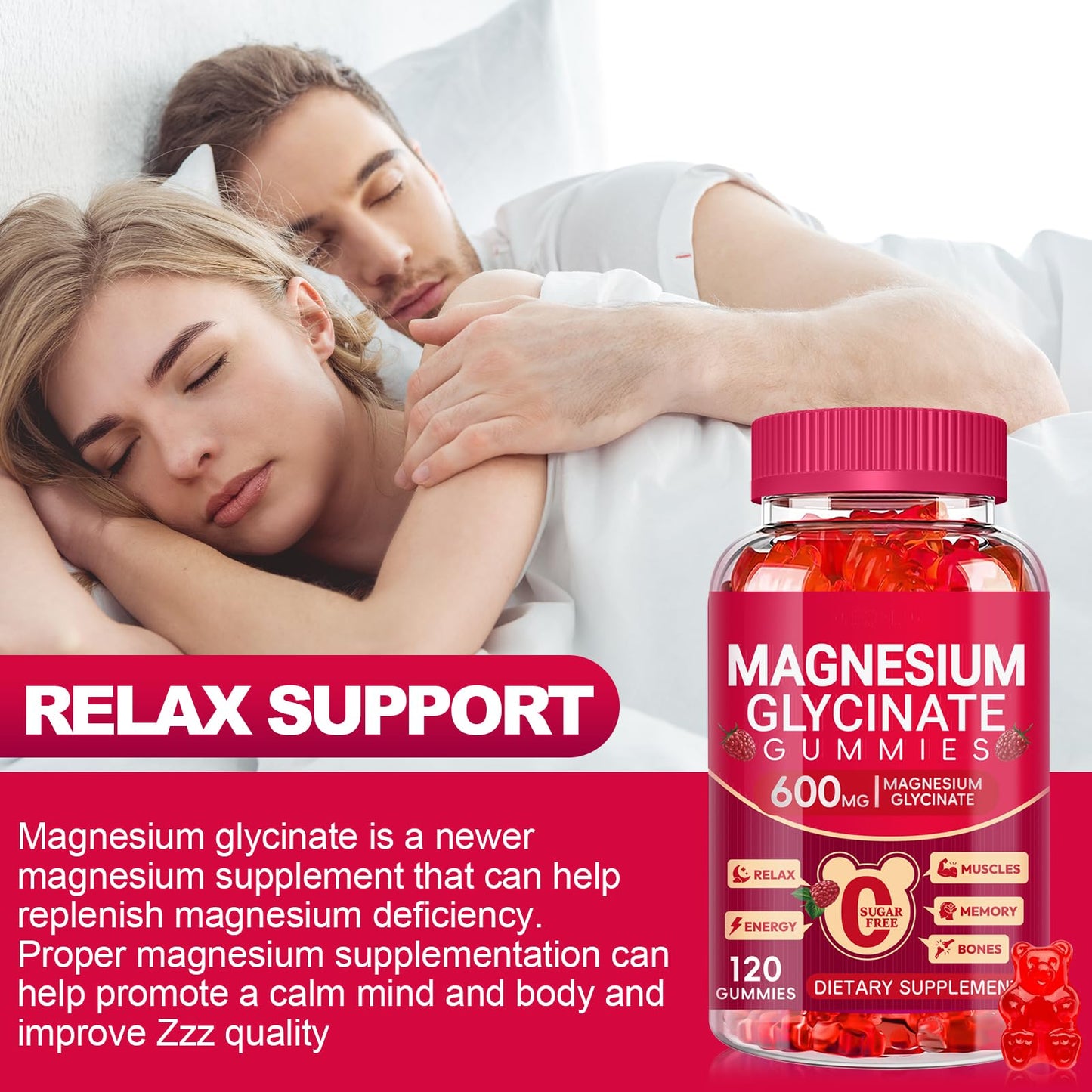Cytona Magnesium Glycinate Gummies 600mg 120 Count