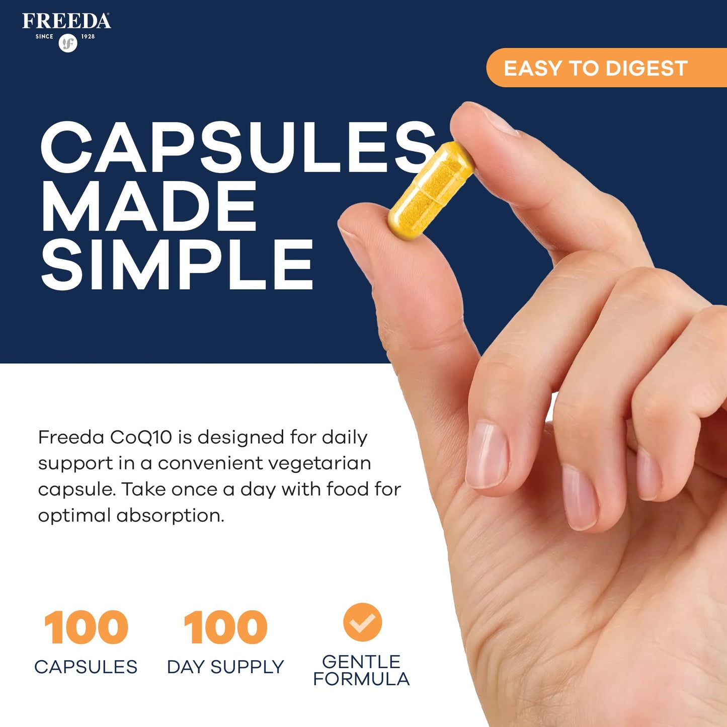 FREEDA CoQ10 100mg Capsules, 100 Count