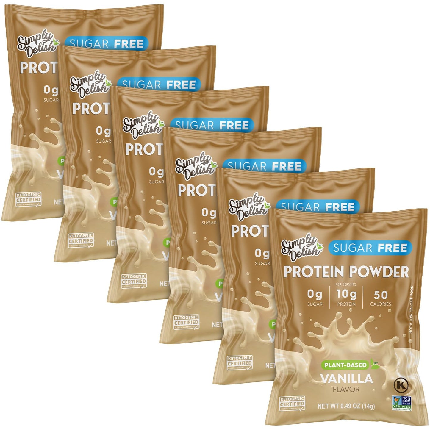 Simply Delish Vanilla Protein Powder Pack of 6