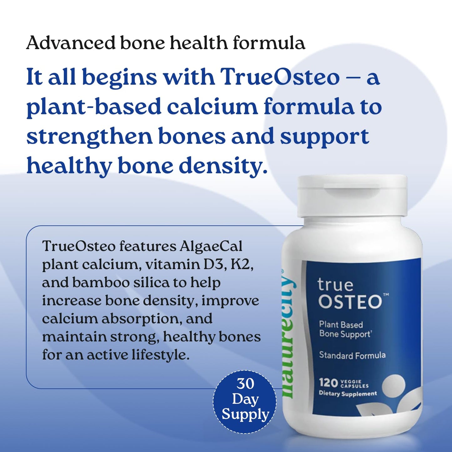 NatureCity True-Osteo Plant-Based Supplement for Bone Strength Capsule 240 Capsules