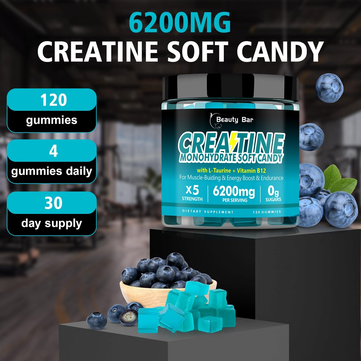 Beauty Bar Creatine Monohydrate Gummies Gummy, 1 Count