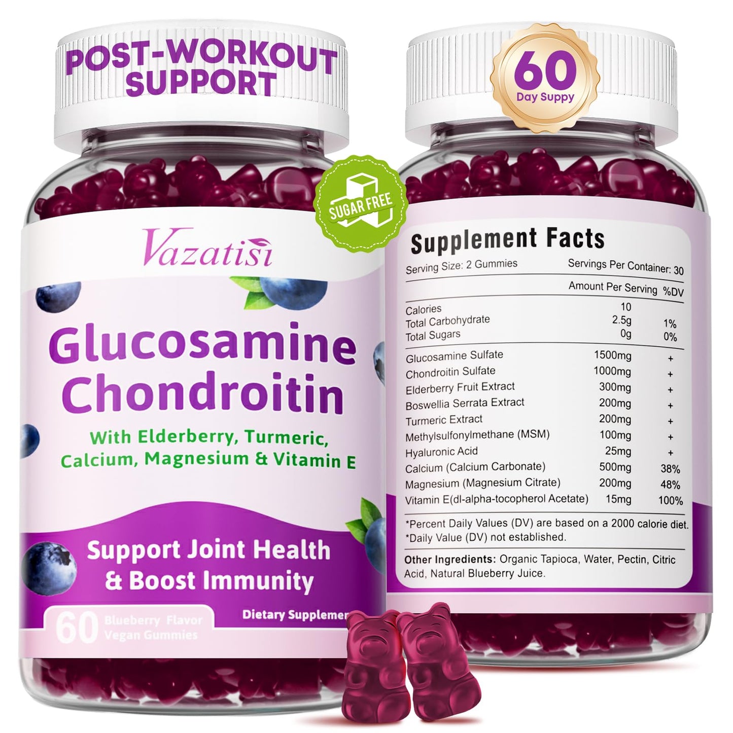 Vazatisi Glucosamine Chondroitin Gummies 120 Count