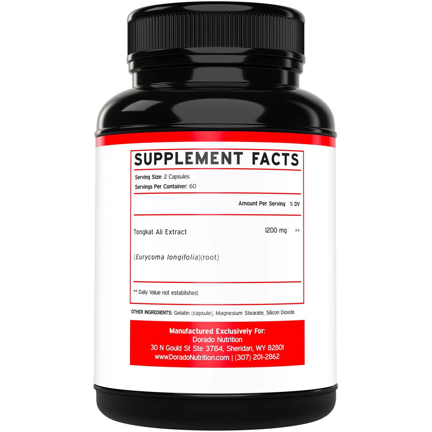 DORADO NUTRITION Tongkat Ali For Men (Longjack) Eurycoma Longifolia Extract 1200mg Per Serving, 120 Capsules