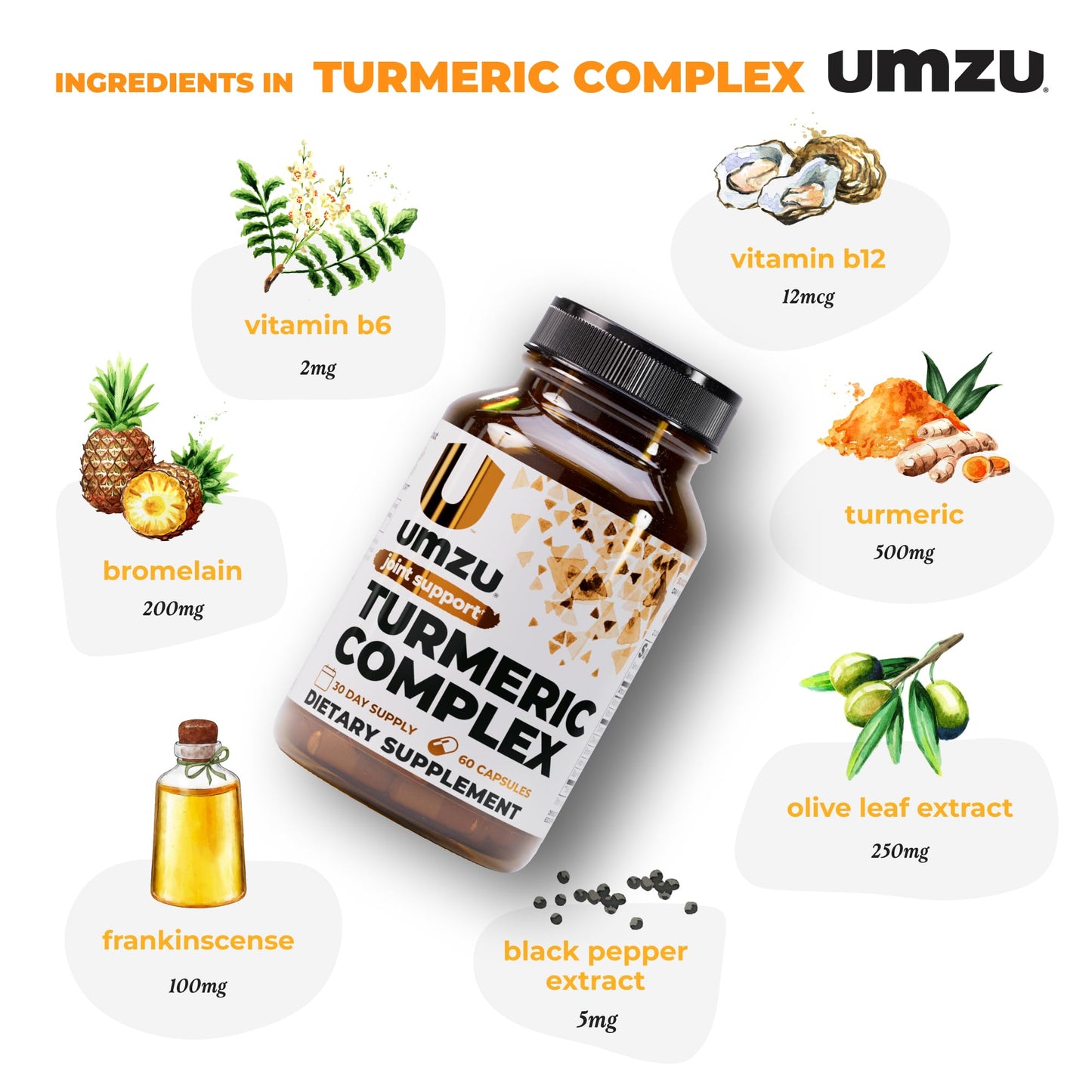 UMZU Turmeric Curcumin Supplement Capsule 1 Count