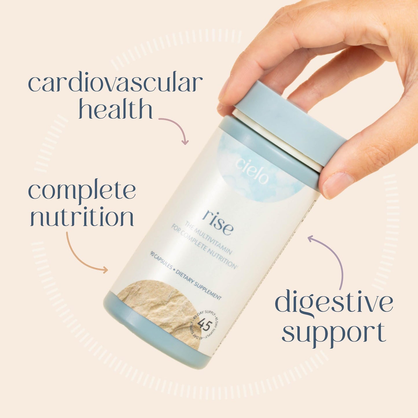 Cielo Rise Multivitamin for Women and Men Capsule 90 Count
