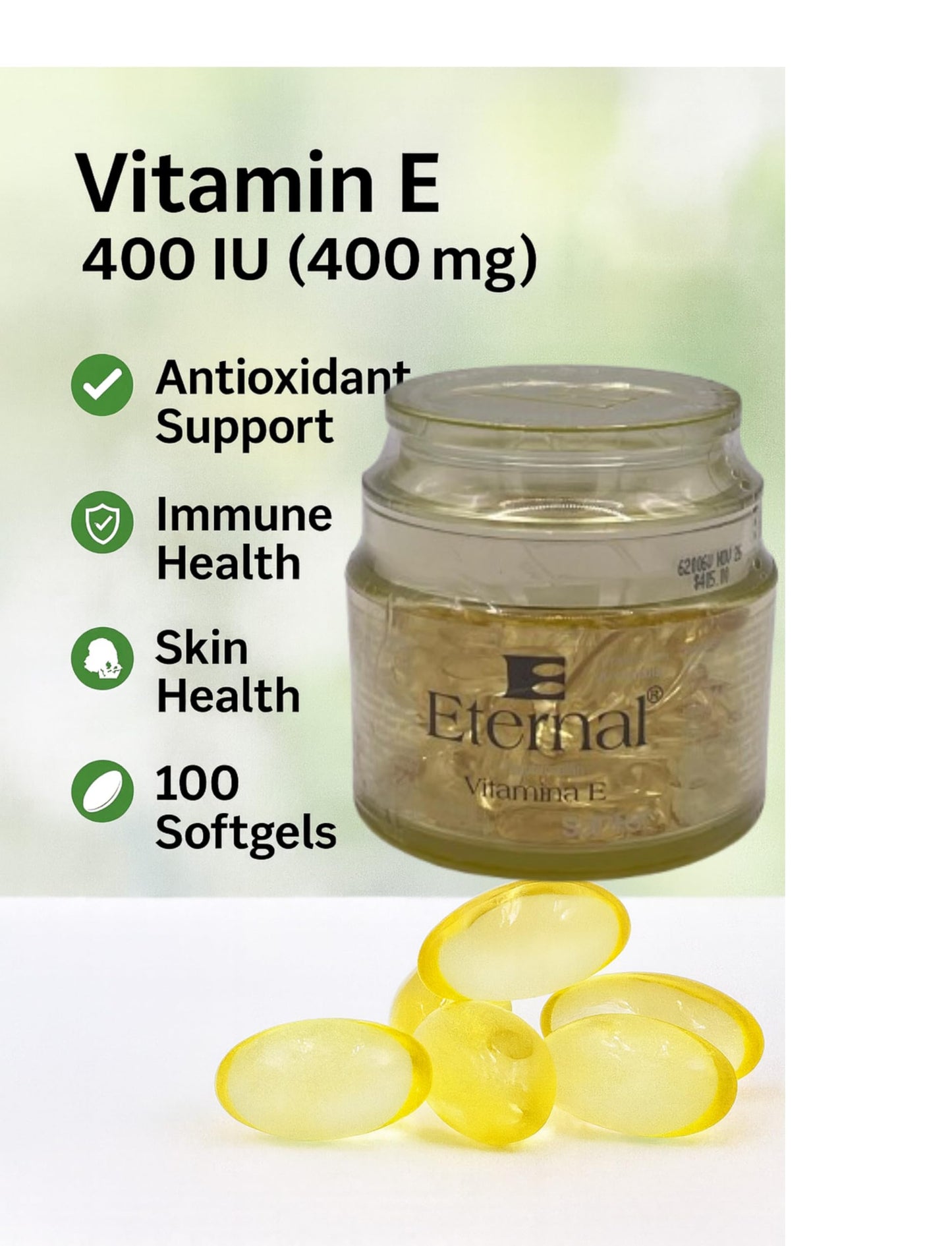 Generic Eternal Vitamin E (400 IU) dl-Alpha Softgel, 99 Softgels