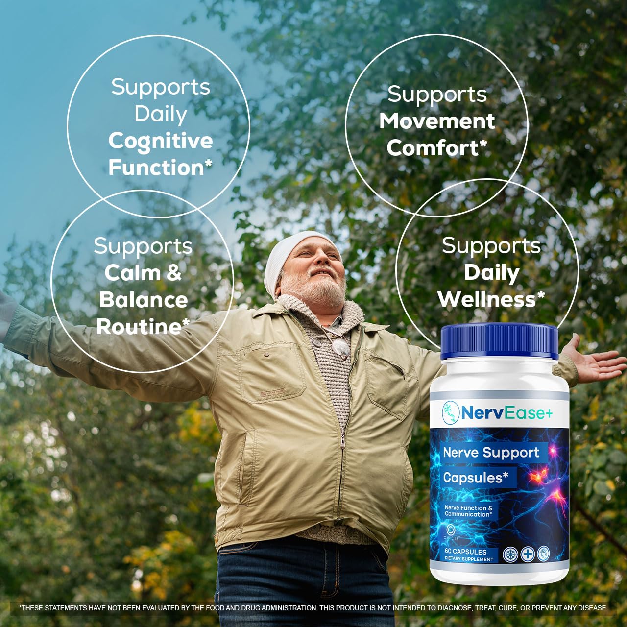 OVICIA NervEase Support Capsules, 120 Capsules