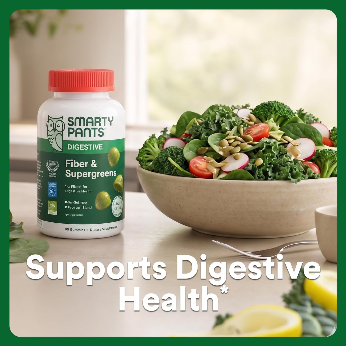 SmartyPants Fiber & Super Greens Gummies 90 Count