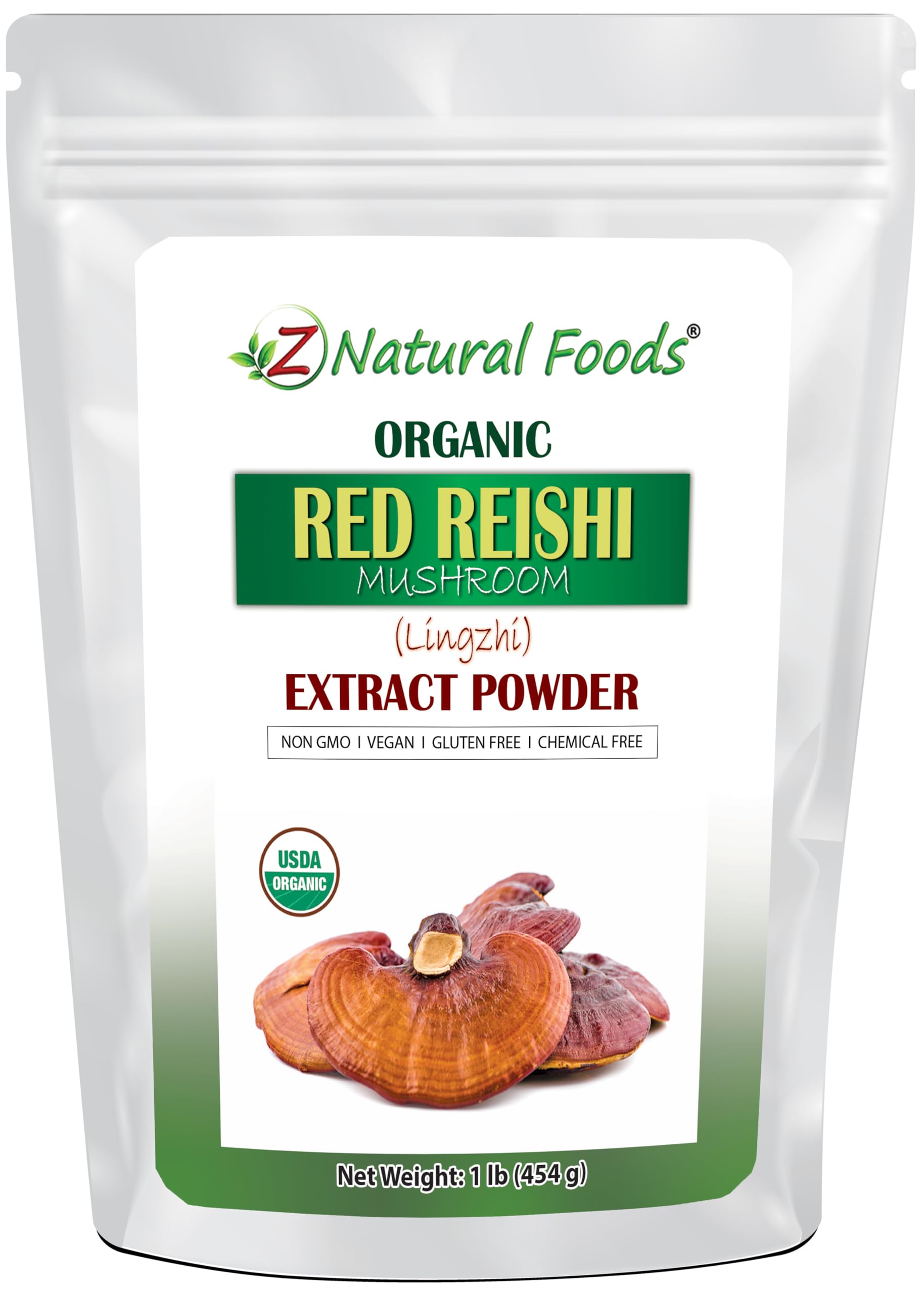Z Natural Foods Organic Reishi Mushroom Extract Powder, 16 Ounce