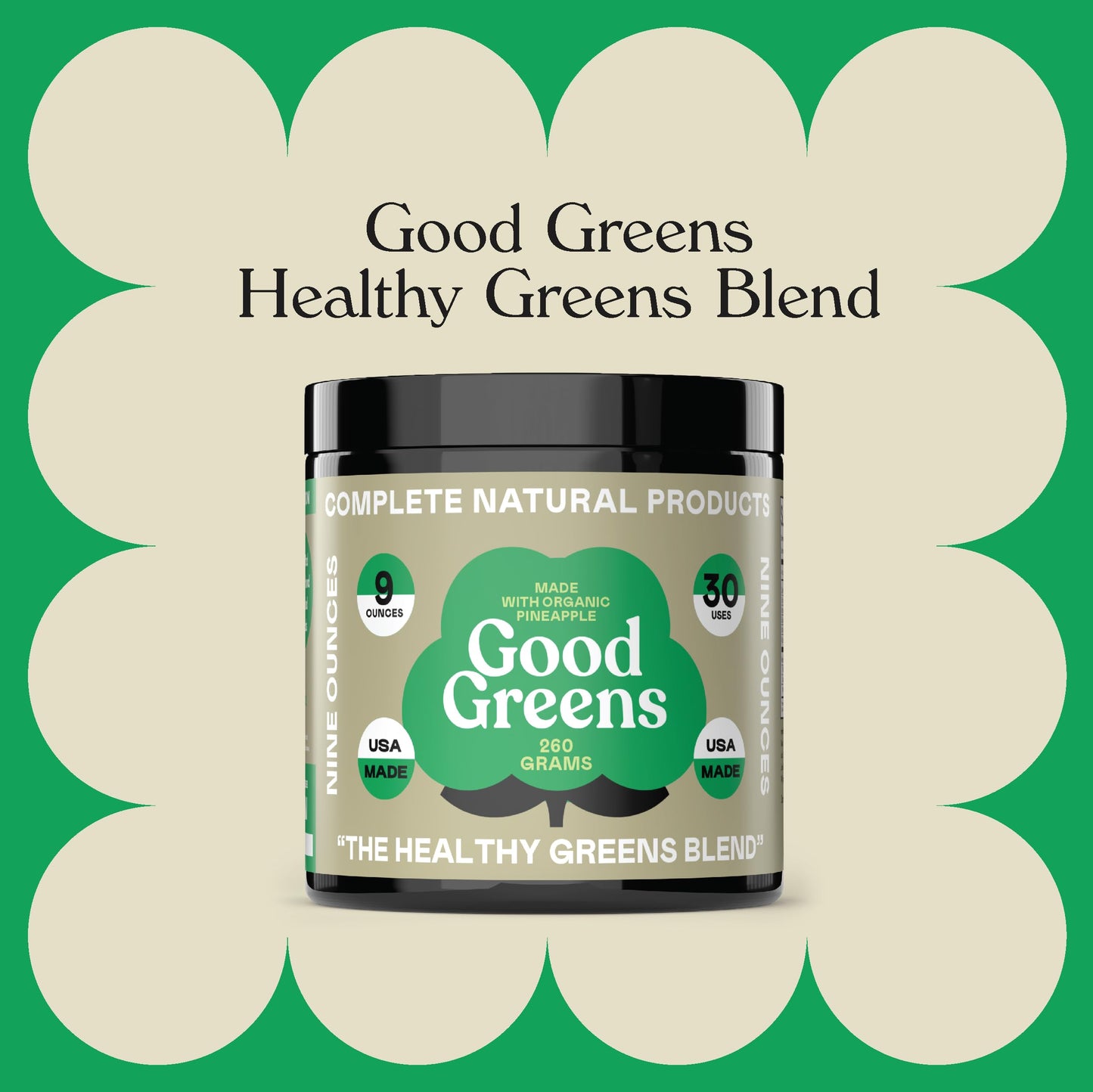 Complete Natural Products Good Greens Superfood Powder - The Healthy Greens Blend 10