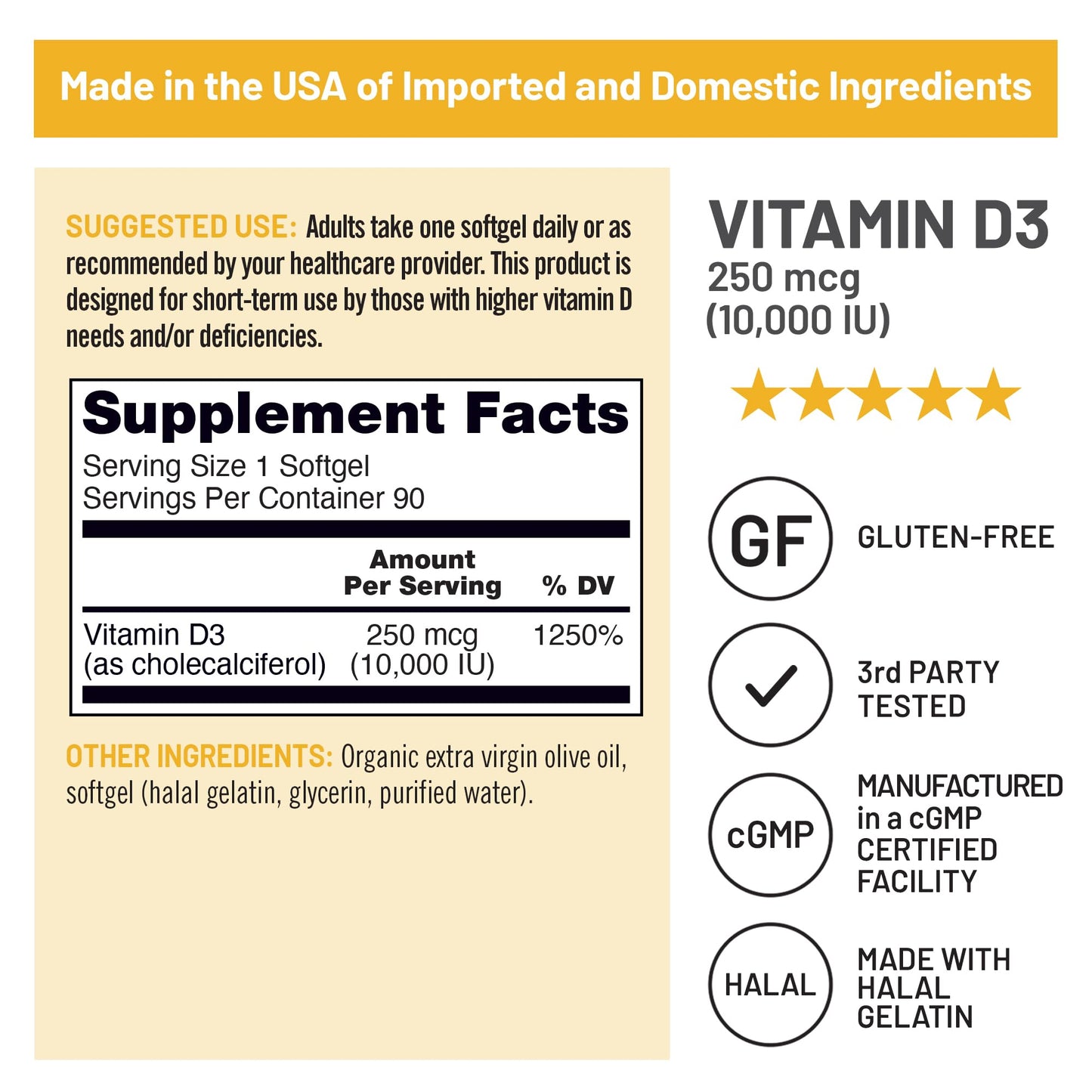 NatureWise Vitamin D3 10,000IU Softgels 90 Count