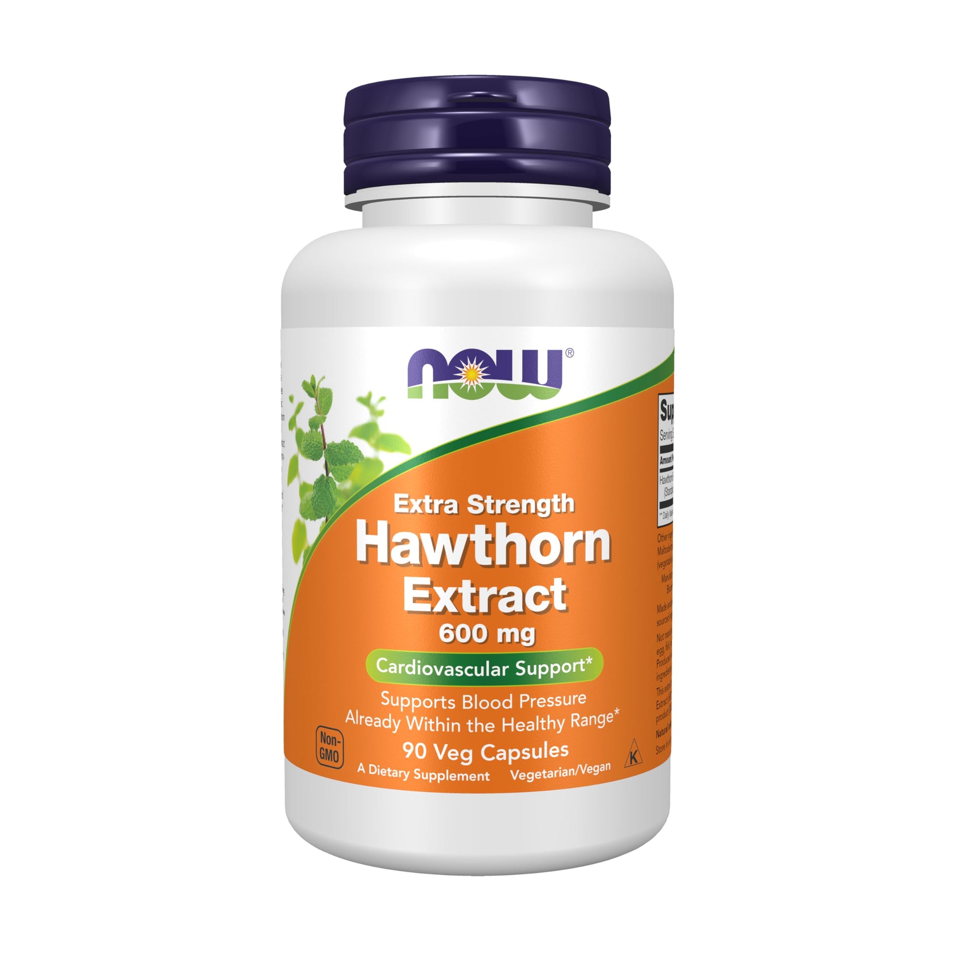 NOW Foods Hawthorn Extract 600 mg Extra Strength Cardiovascular Support Capsule, 90 Veg Capsules