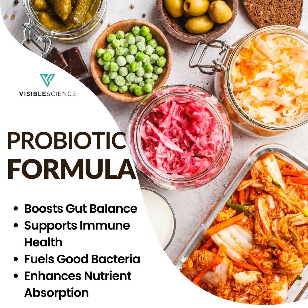 Visible Science Probiotic Formula Probiotic Strains Gut Digestive & Immune Health Support 60 Billion CFU Capsules 60