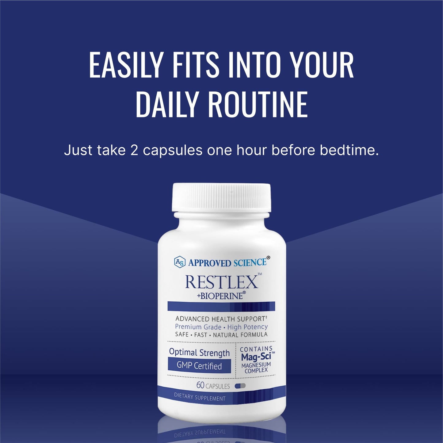 Approved Science Restlex for Restless Legs Magnesium Glycinate Capsules, 60 Count