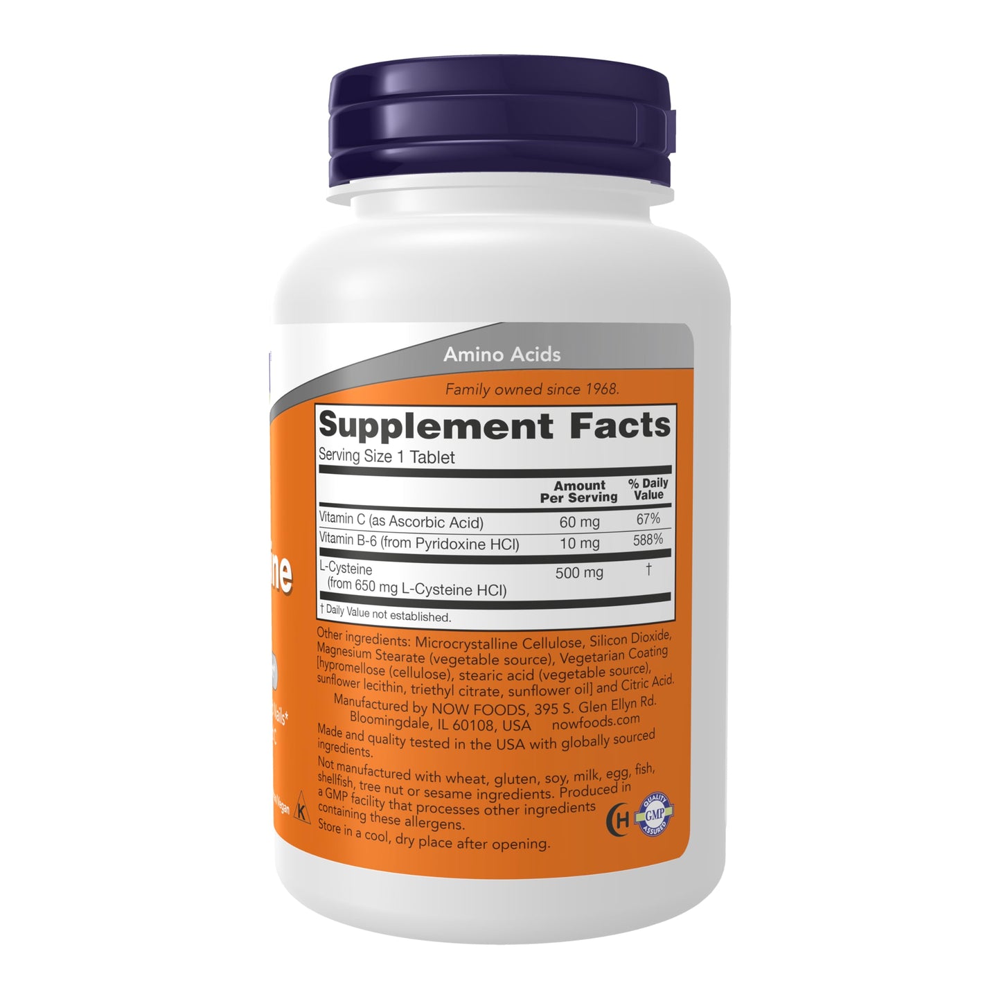 NOW Foods L-Cysteine 500 mg with Vitamins B-6 and C Structural Support Tablet, 100 Tablets