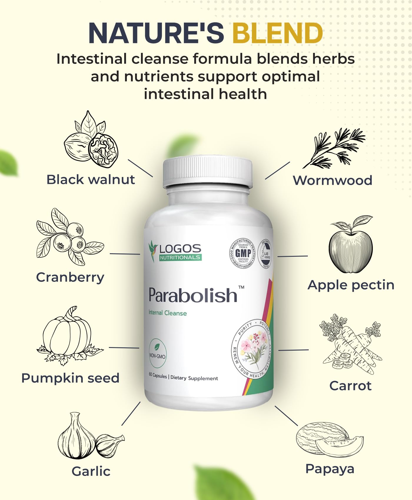 Logos Nutritionals Parabolish Para Cleanse Capsule 60 Count