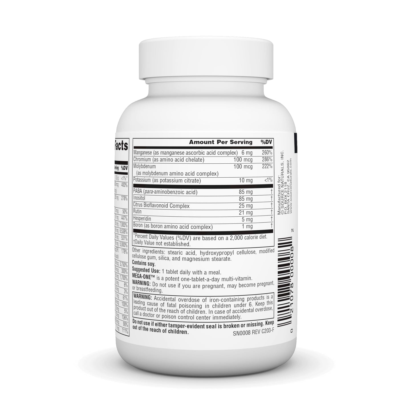 Source Naturals Mega-One Multi-Vitamin with Minerals, 60 Tablets