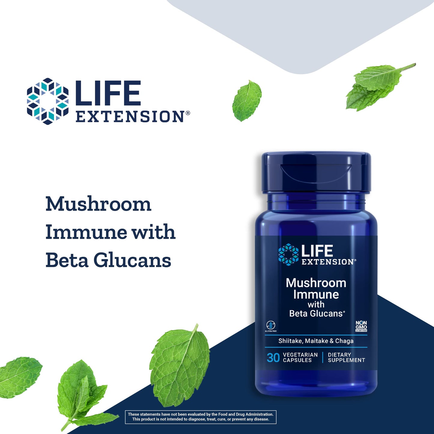 Life Extension Mushroom Immune with Beta Glucans Capsule 1 Count