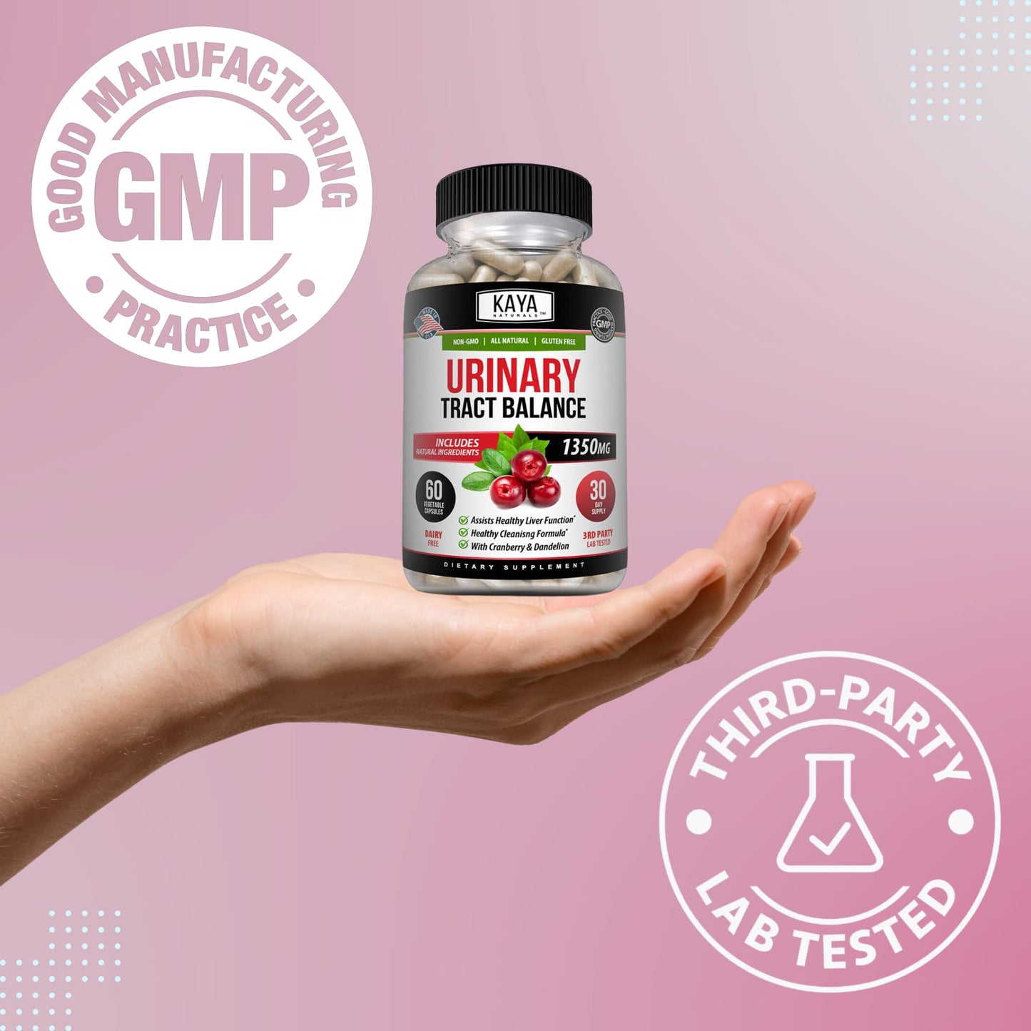 Kaya Naturals D-Mannose Cranberry 60 Veggie Capsules