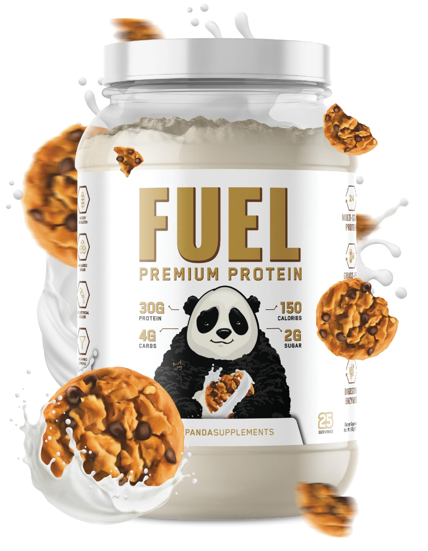 Underground Bio Labs Panda Fuel Premium Protein Whey Protein Powder, 40 Servings, 2.5 Pound, Cookies & Cream