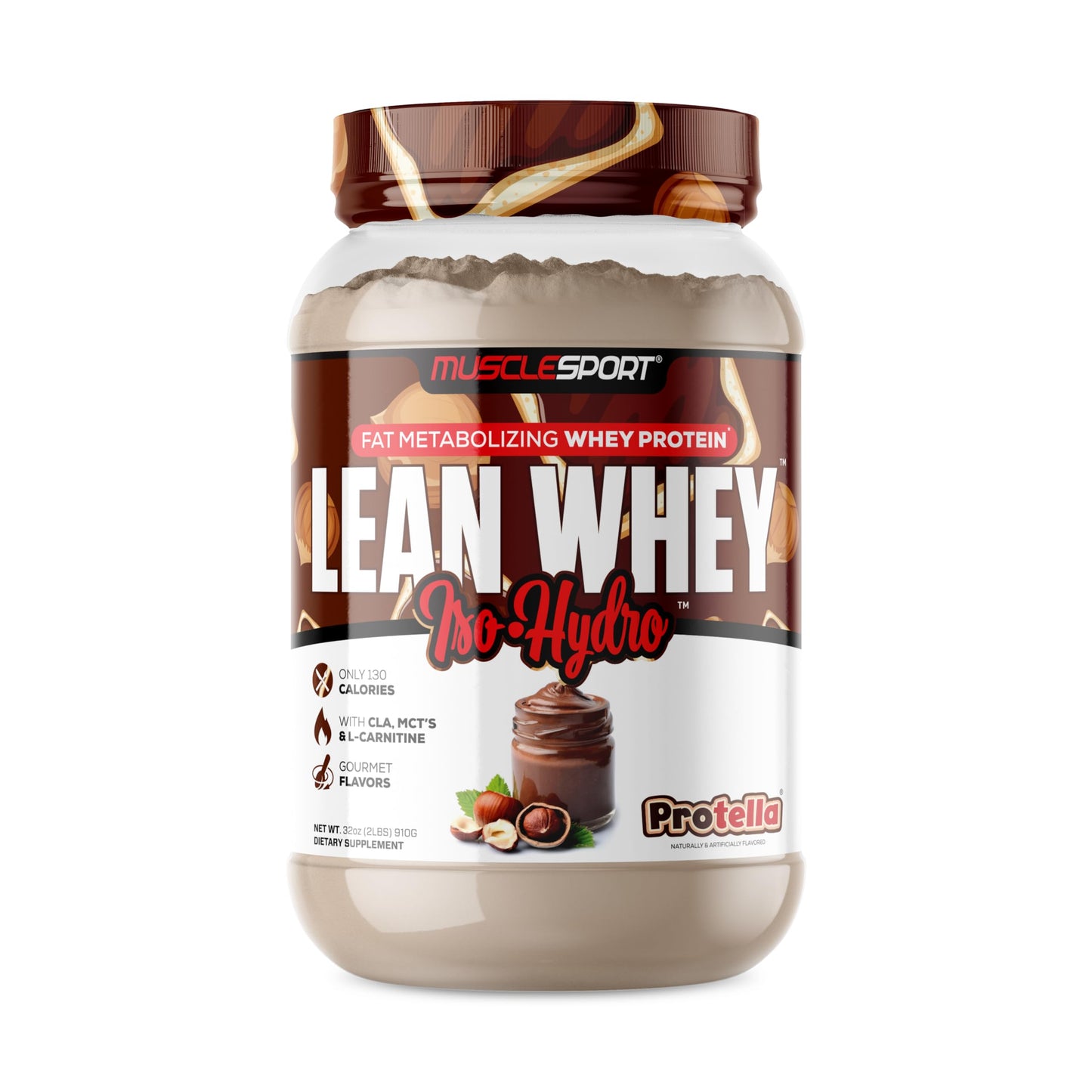 Musclesport Lean Whey Revolution Protein Powder - Whey Protein Isolate, Protella, 32 Servings