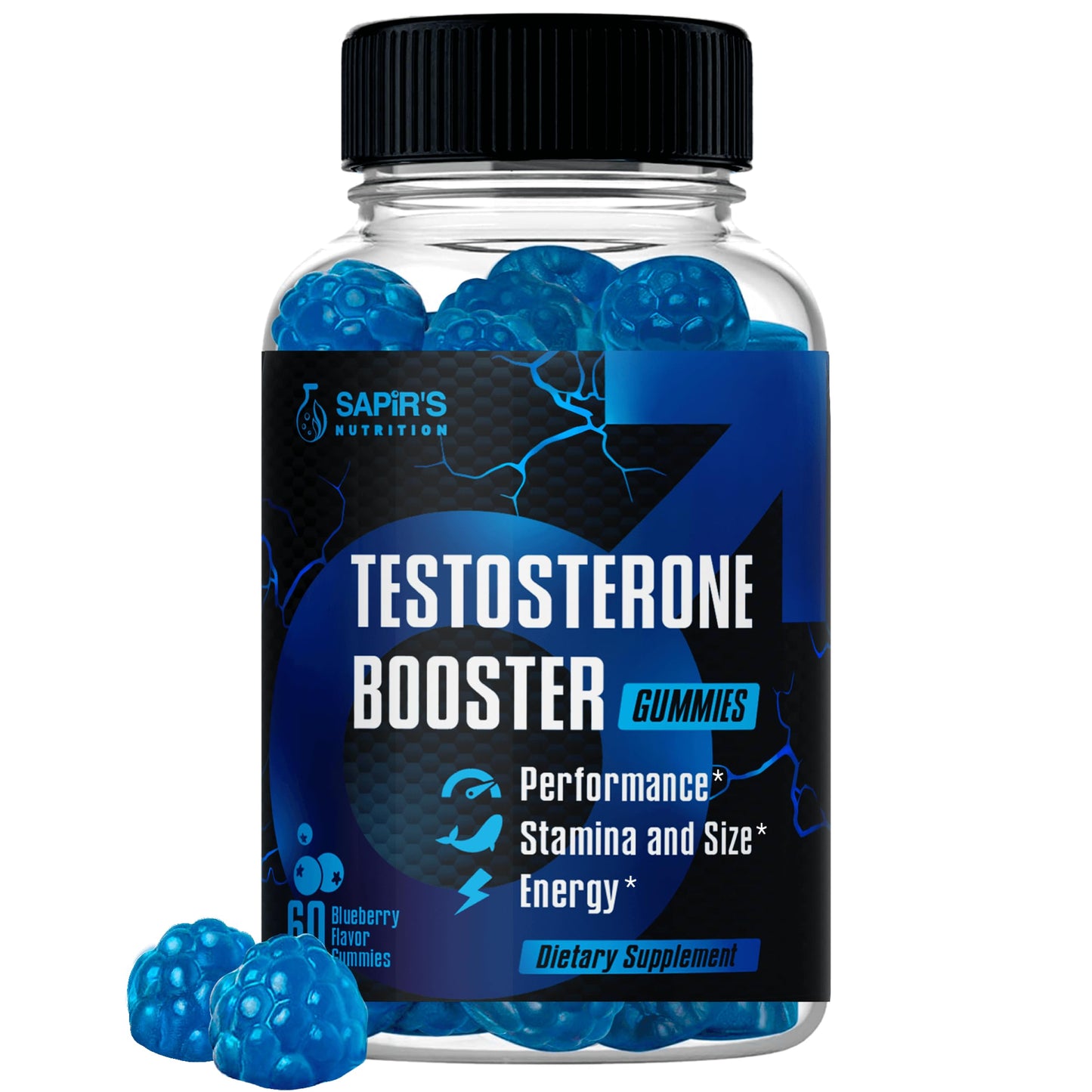 Sapir's Nutrition Testosterone Booster Gummies, 60 Count