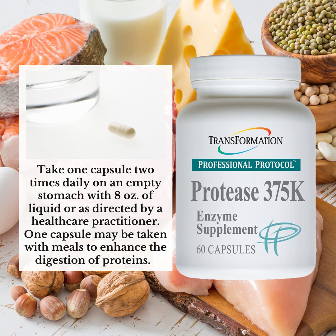 TRANSFORMATION Protease 375K Enzyme Blend Supplement Capsules, 60 Count