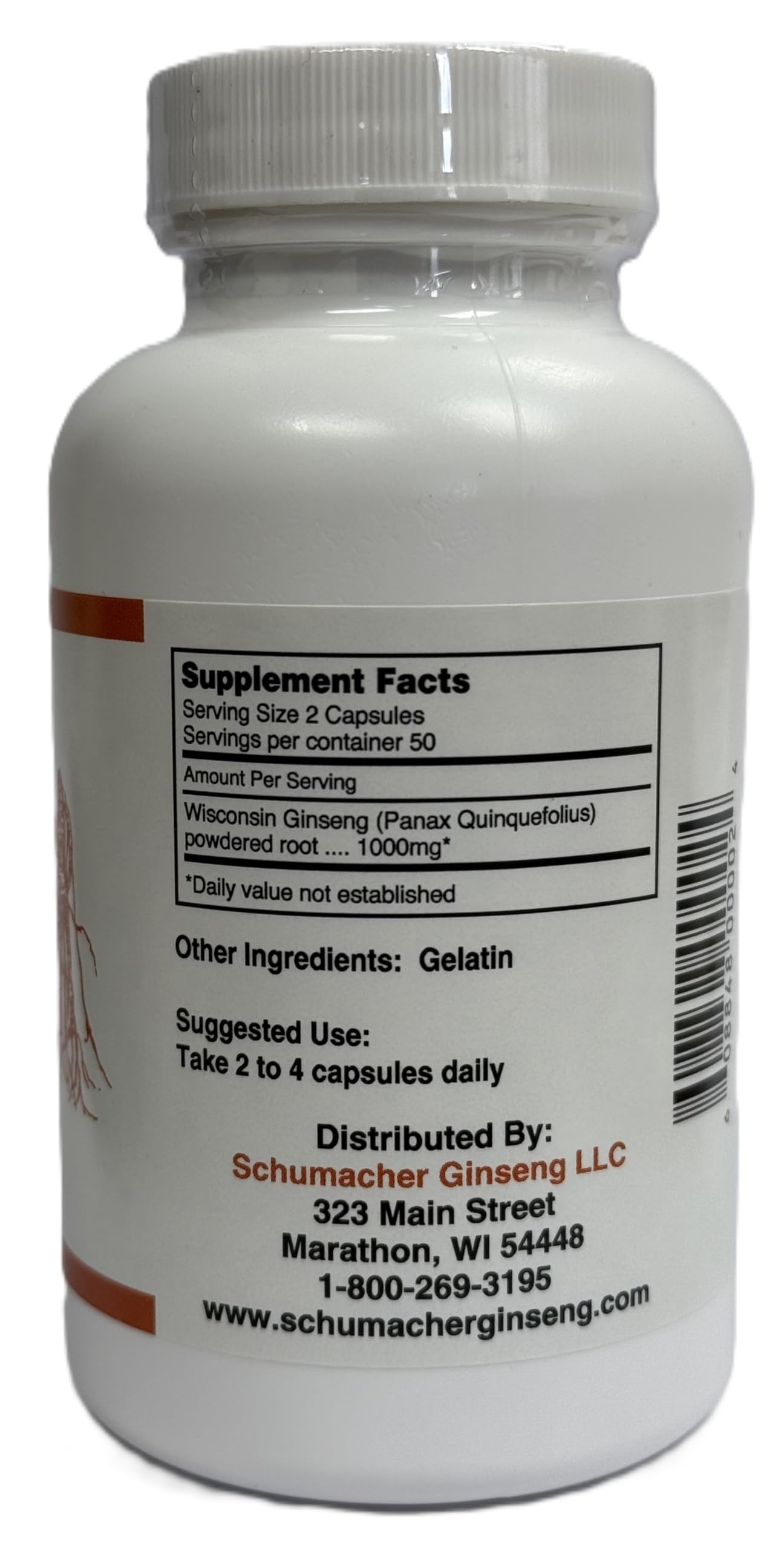 Schumacher Ginseng American Ginseng Capsules, 100 Count