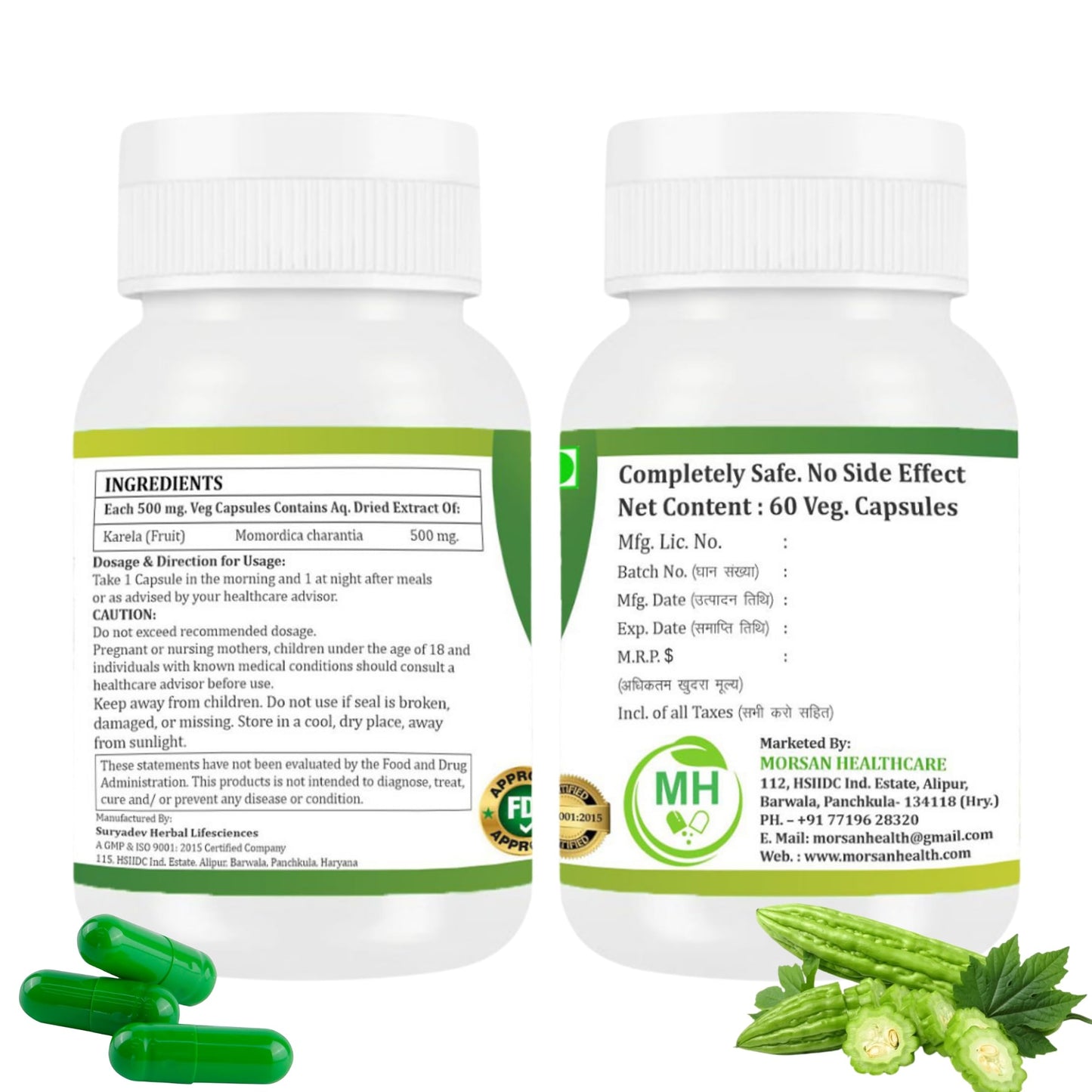 Generic Karela 500 mg Capsules 120 Count
