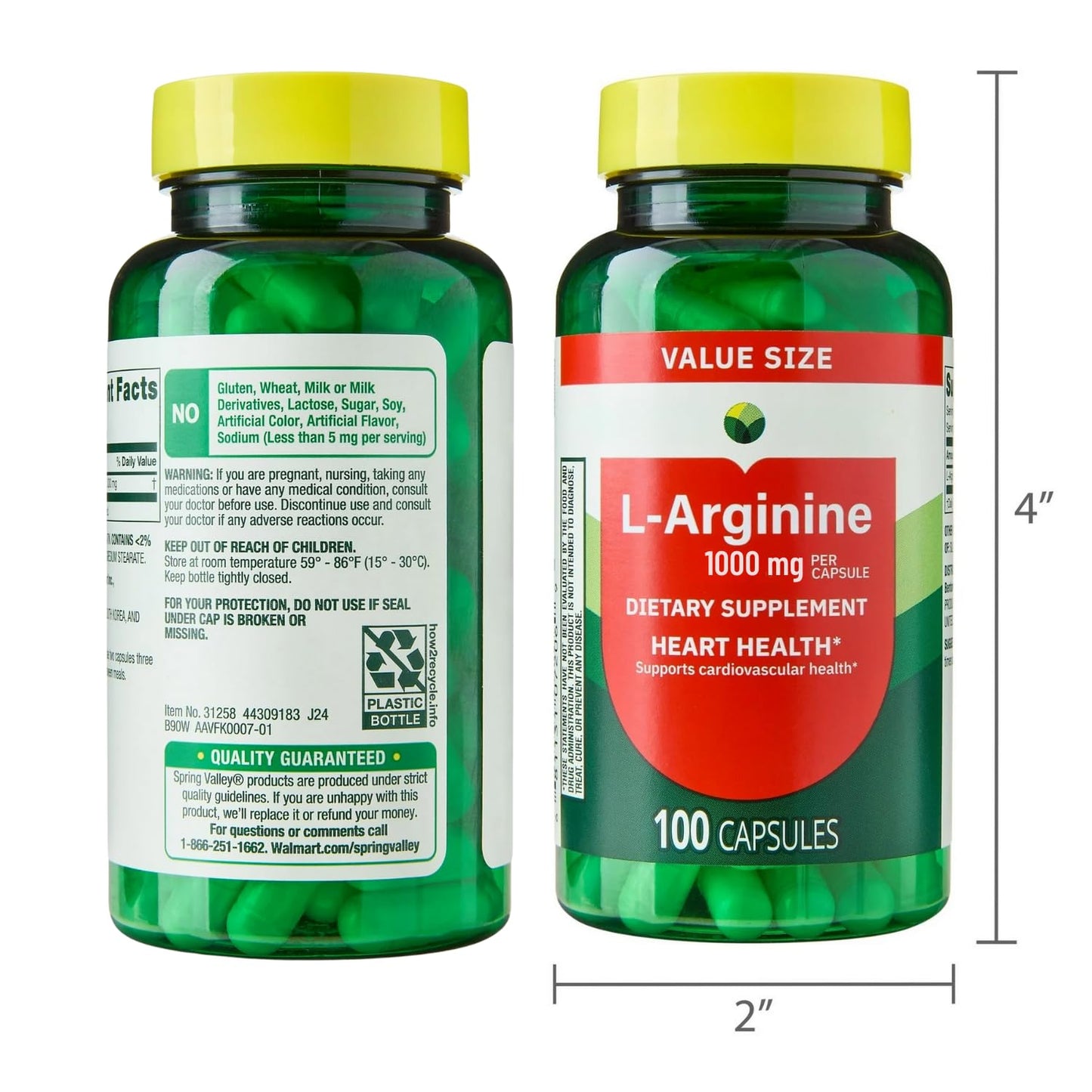 Generic L-Arginine 1000 Mg Capsules, 100 Capsules