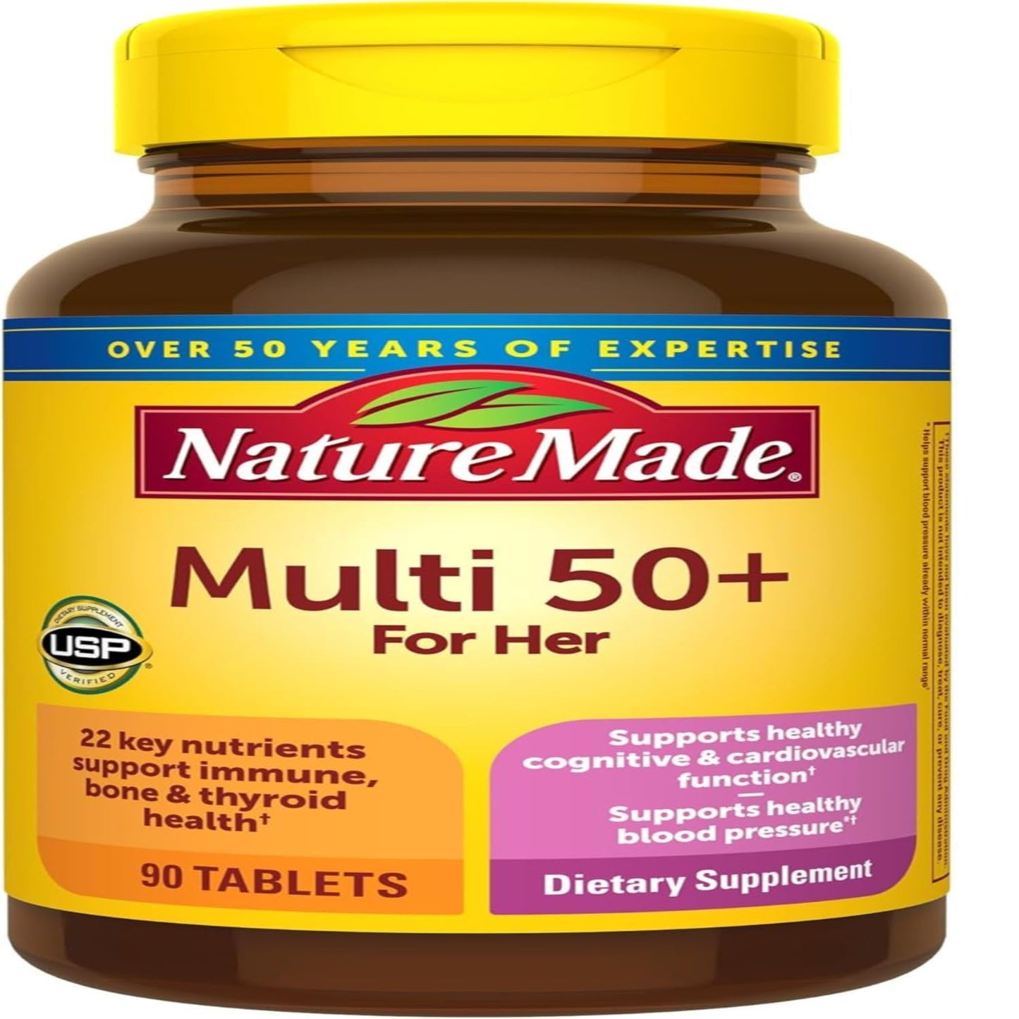 Nature Made Women's Multivitamin 50+ Tablets with Vitamin D, 90 Count