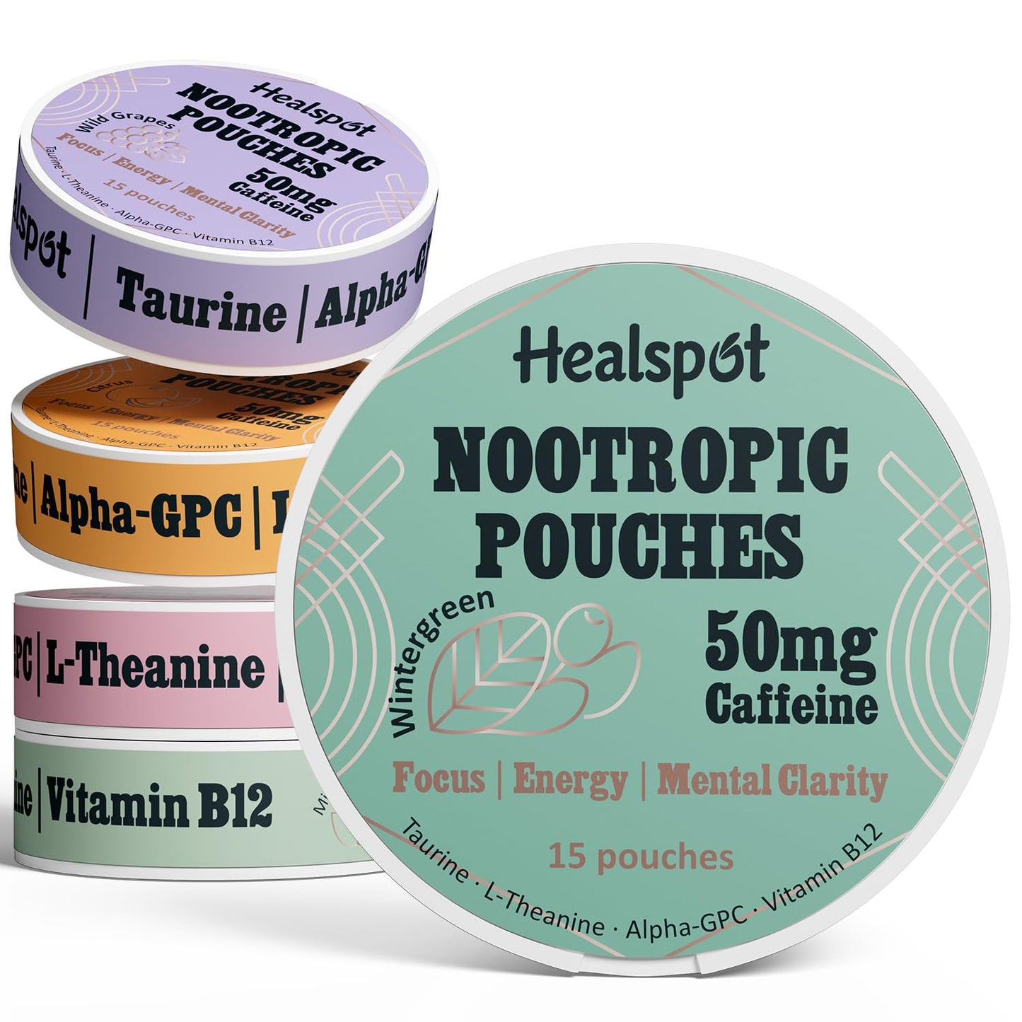 Healspot Nootropic Caffeine Pouches Capsule 15 Count