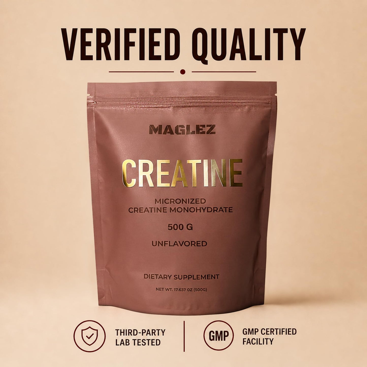 MAGLEZ Creatine Monohydrate Powder 500g (100 Servings)