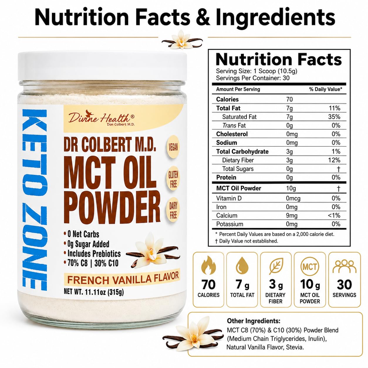 Divine Health MCT Oil Powder 315 g