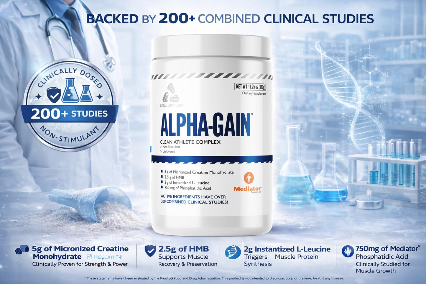 Complete Nutrition Alpha Gain Clean Athlete Complex Powder 16.6 oz