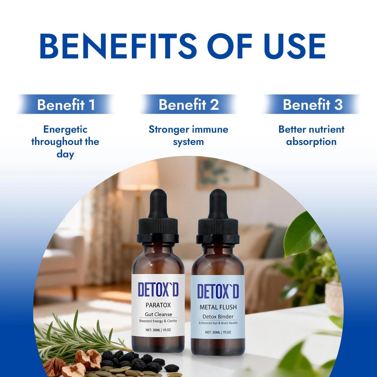 TakTuqa Detox’d Paratox Gut Cleanse & Detox - Herbal Liquid Drops with Black Walnut, Wormwood, Clove & Oregano for Digestive Balance, Energy Boost & Immune Support, 60 Capsules