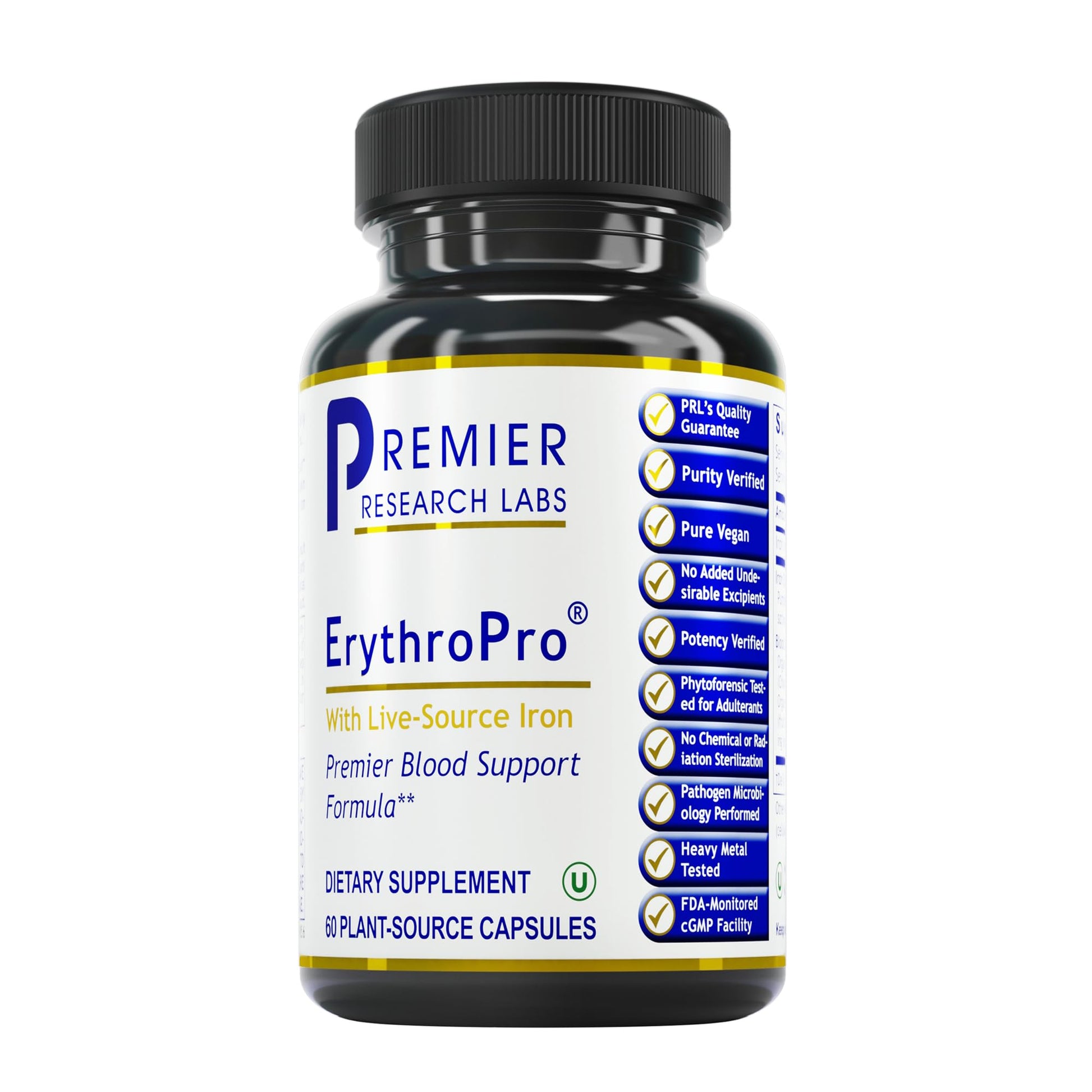 Premier Research Labs ErythroPro Iron Capsules, 60 Capsules