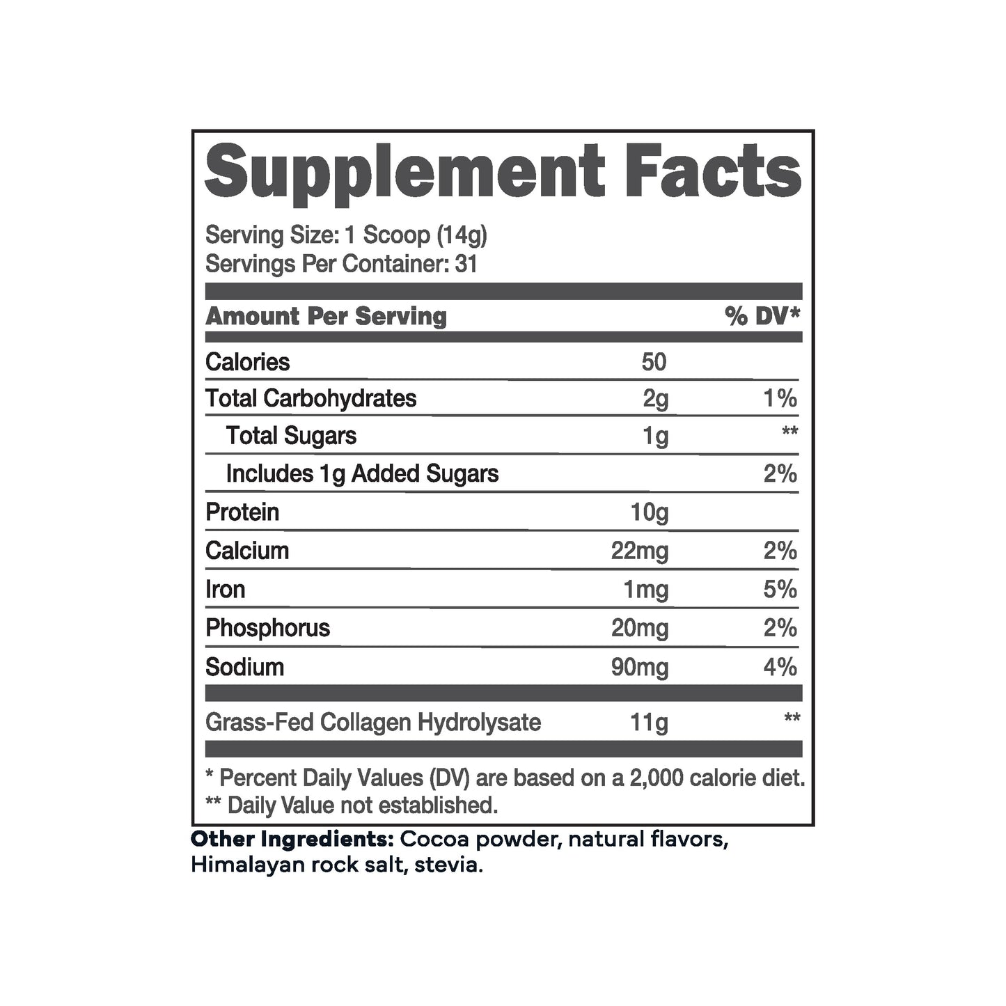 Ketologic Grass Fed Collagen Powder Chocolate Flavor 16.2 oz